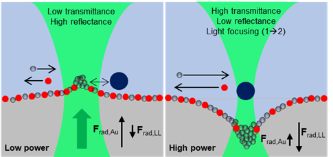 Optical Actuation of Nanoparticle-Loaded Liquid-Liquid Interfaces for Active Photonics — figure 1 of 1